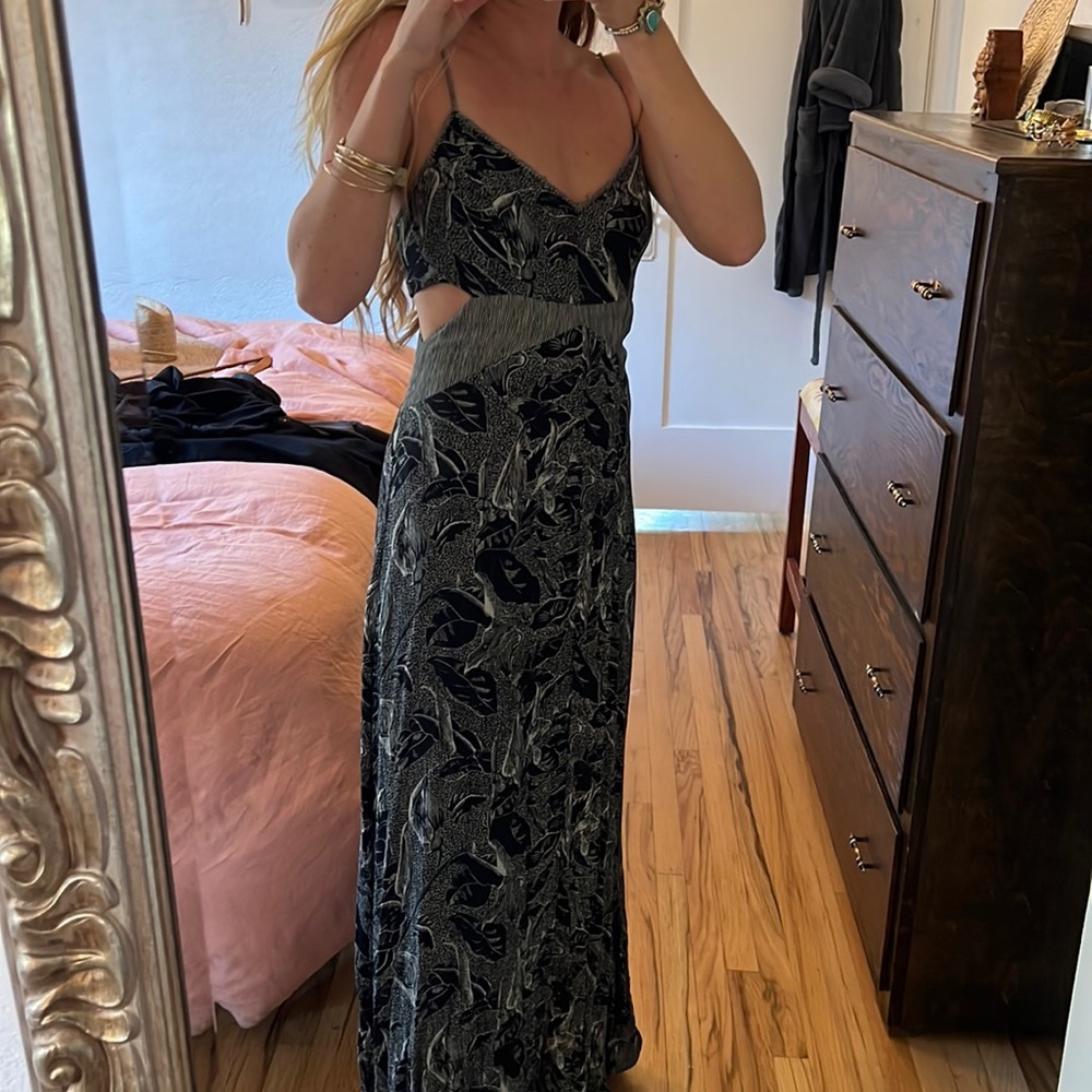 Black floral maxi dress